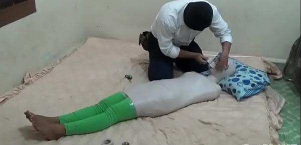  [Uncensored] A Young Girl Wrapped Into A Mummy and Helpless in The Bedroom